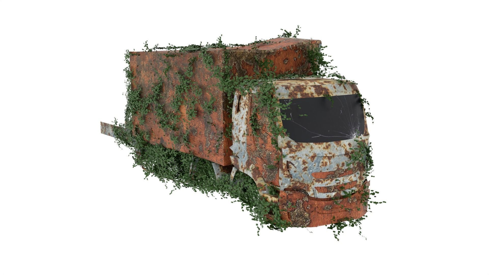 Damaged Rusted Truck 3D model_1
