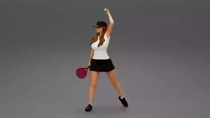 woman throwing tennis ball