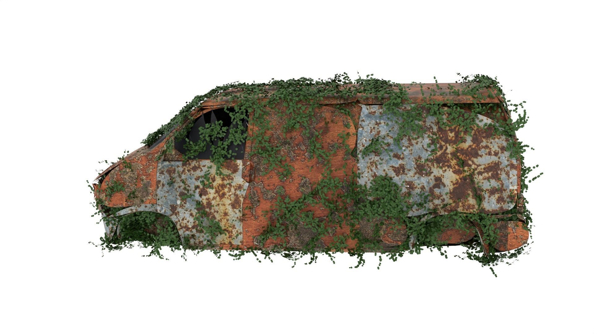 Damaged Rusted Suv 3D model_2