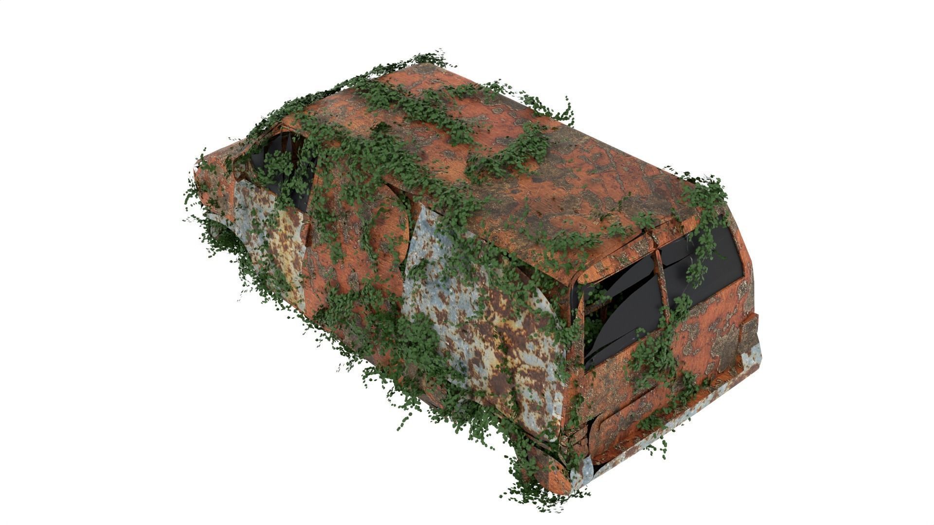 Damaged Rusted Suv 3D model_7