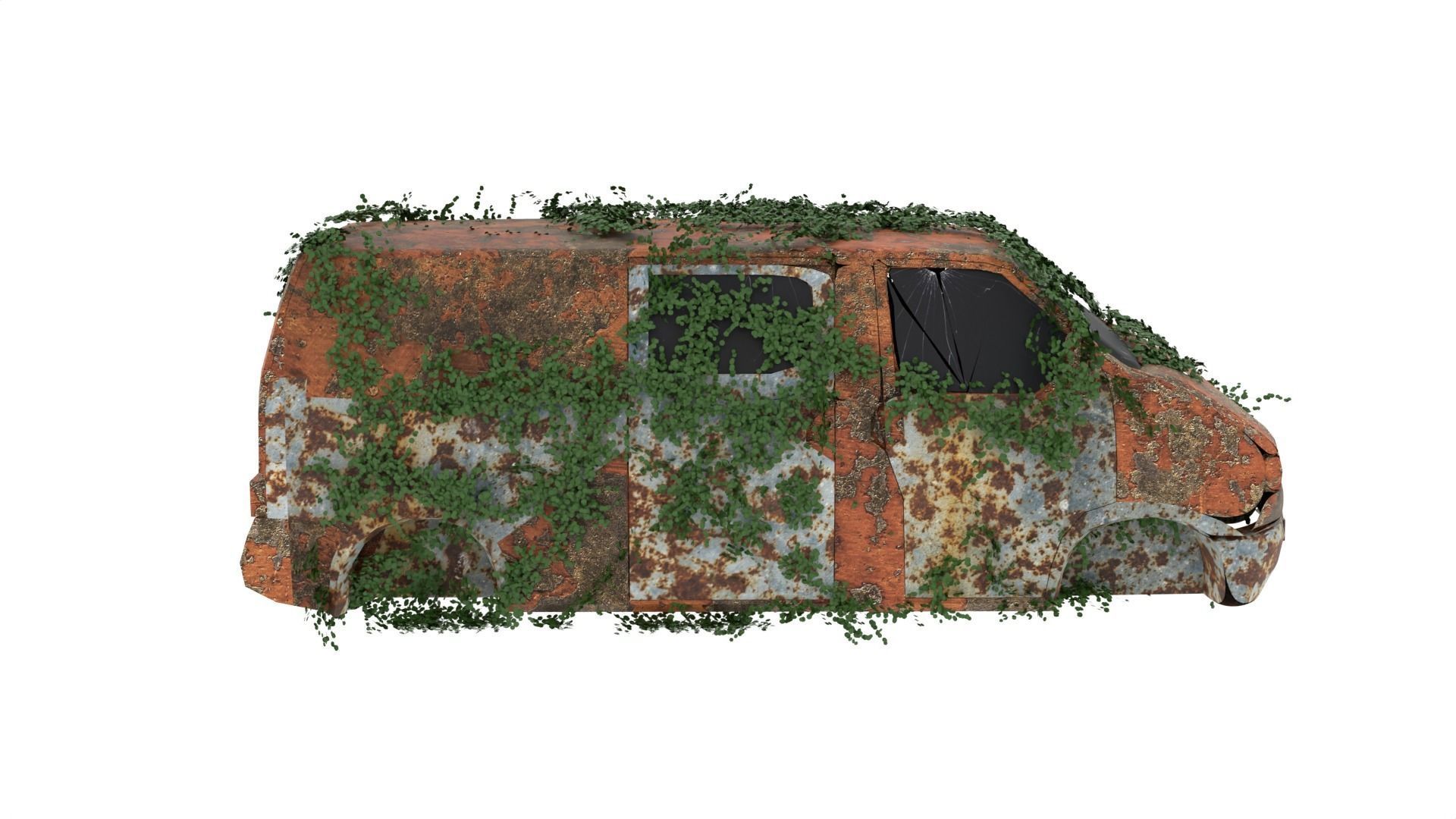 Damaged Rusted Suv 3D model_5