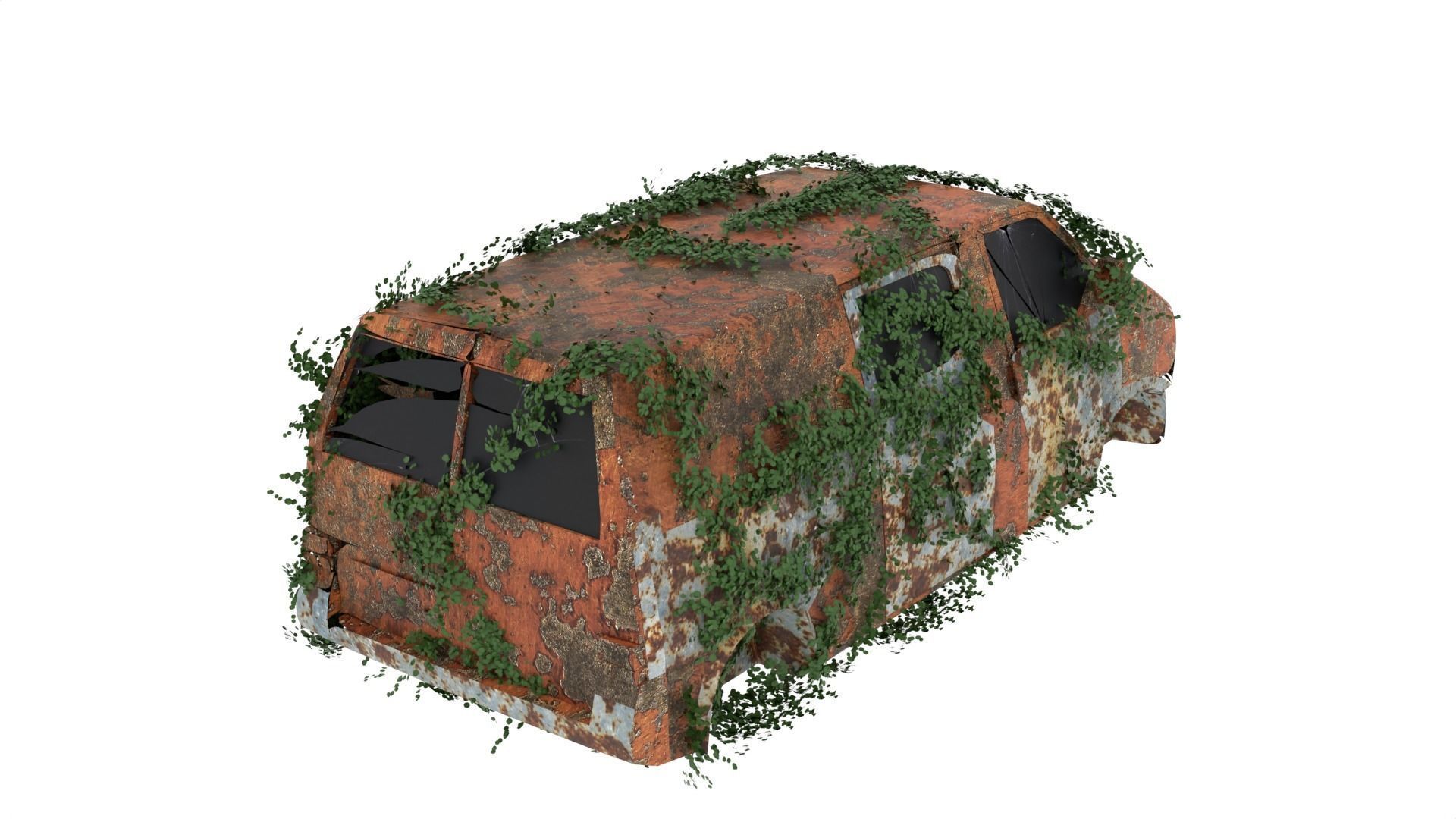 Damaged Rusted Suv 3D model_6