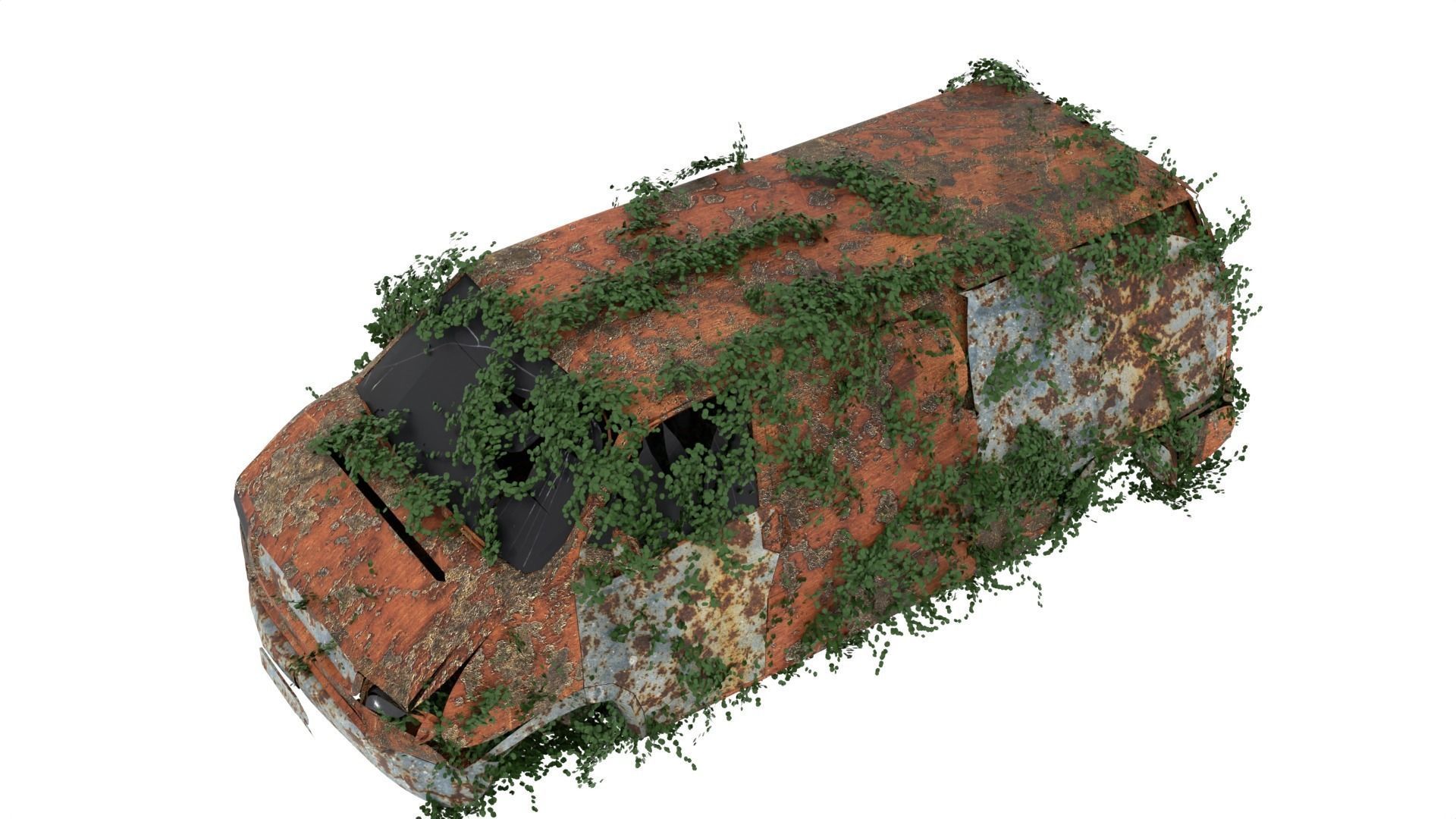 Damaged Rusted Suv 3D model_3