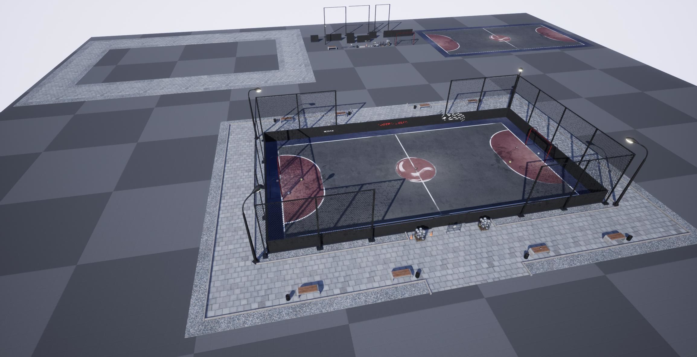 Street football set 1  GameReady UE Low-poly 3D model_9