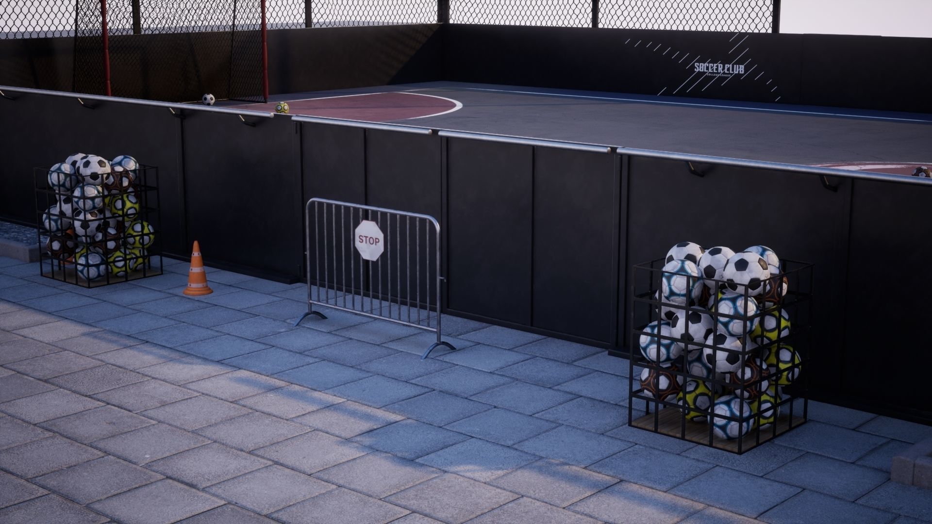 Street football set 1  GameReady UE Low-poly 3D model_7
