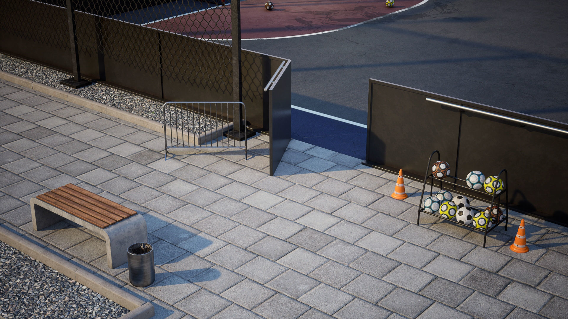 Street football set 1  GameReady UE Low-poly 3D model_8