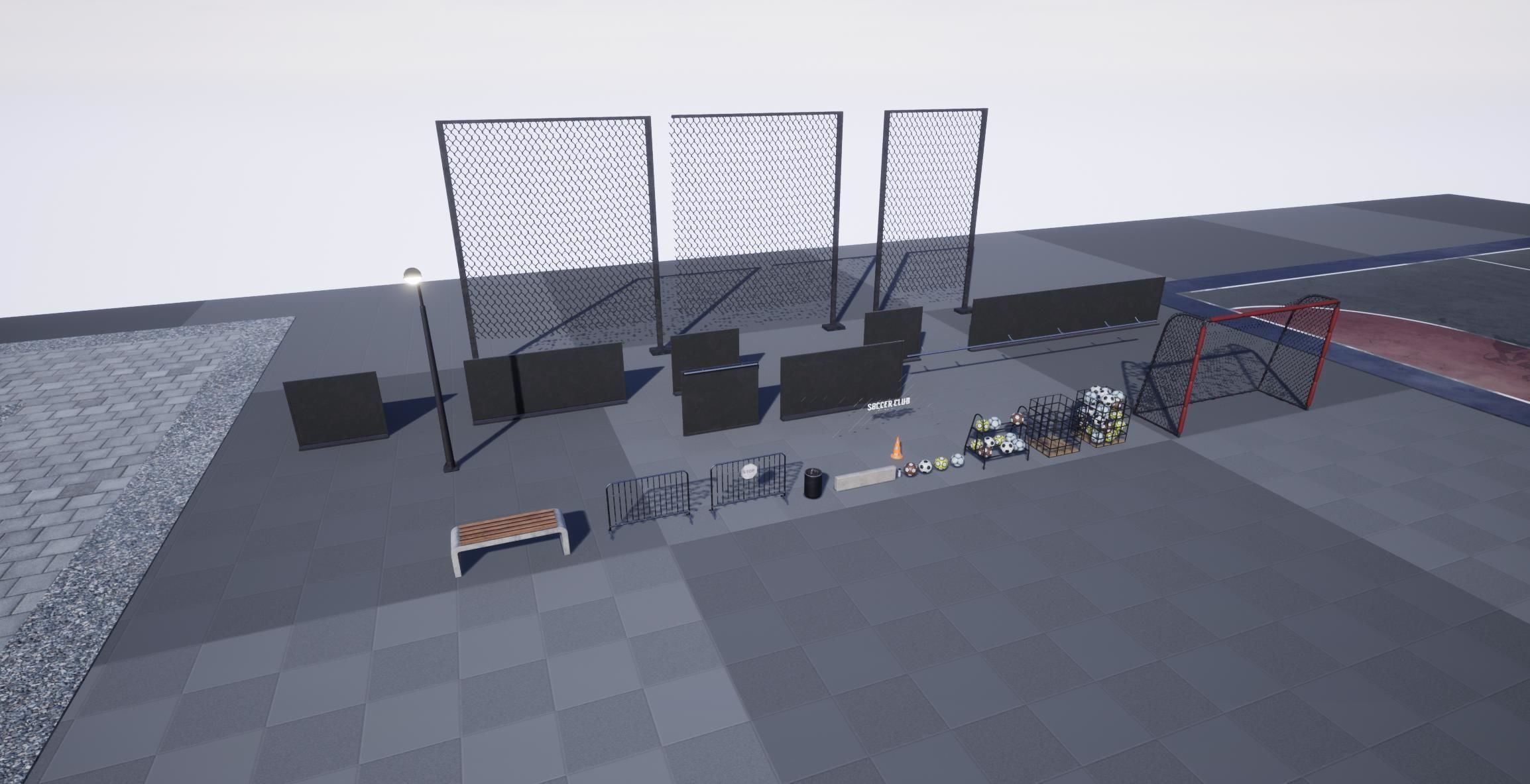 Street football set 1  GameReady UE Low-poly 3D model_10