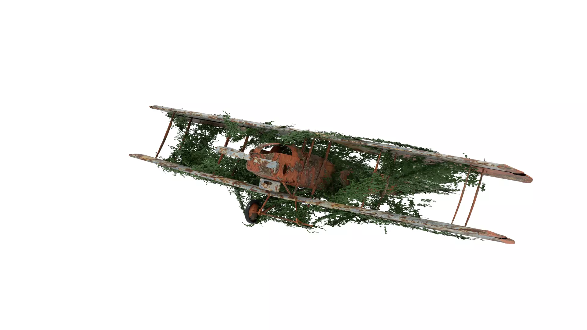 Damaged Rusted Aircraft 3D model_0