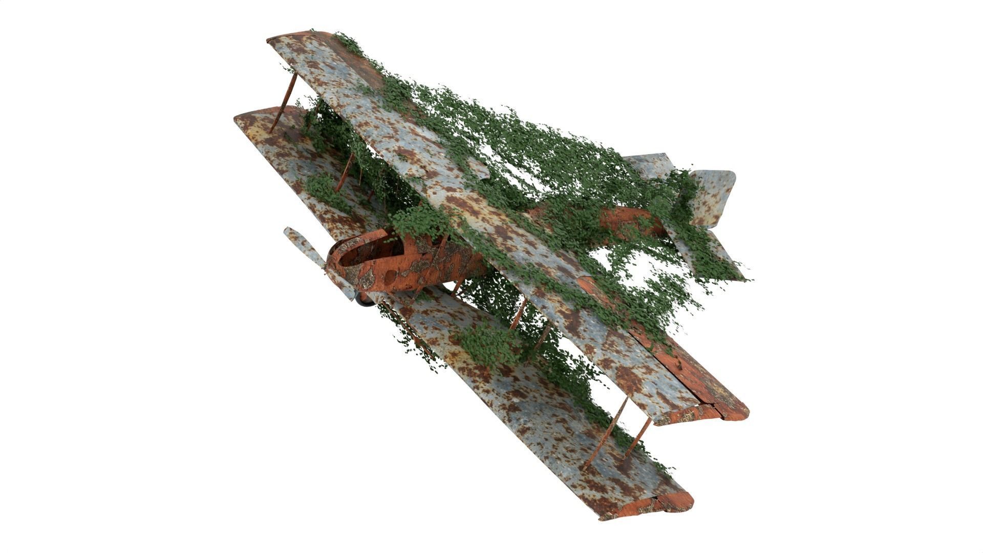 Damaged Rusted Aircraft 3D model_3