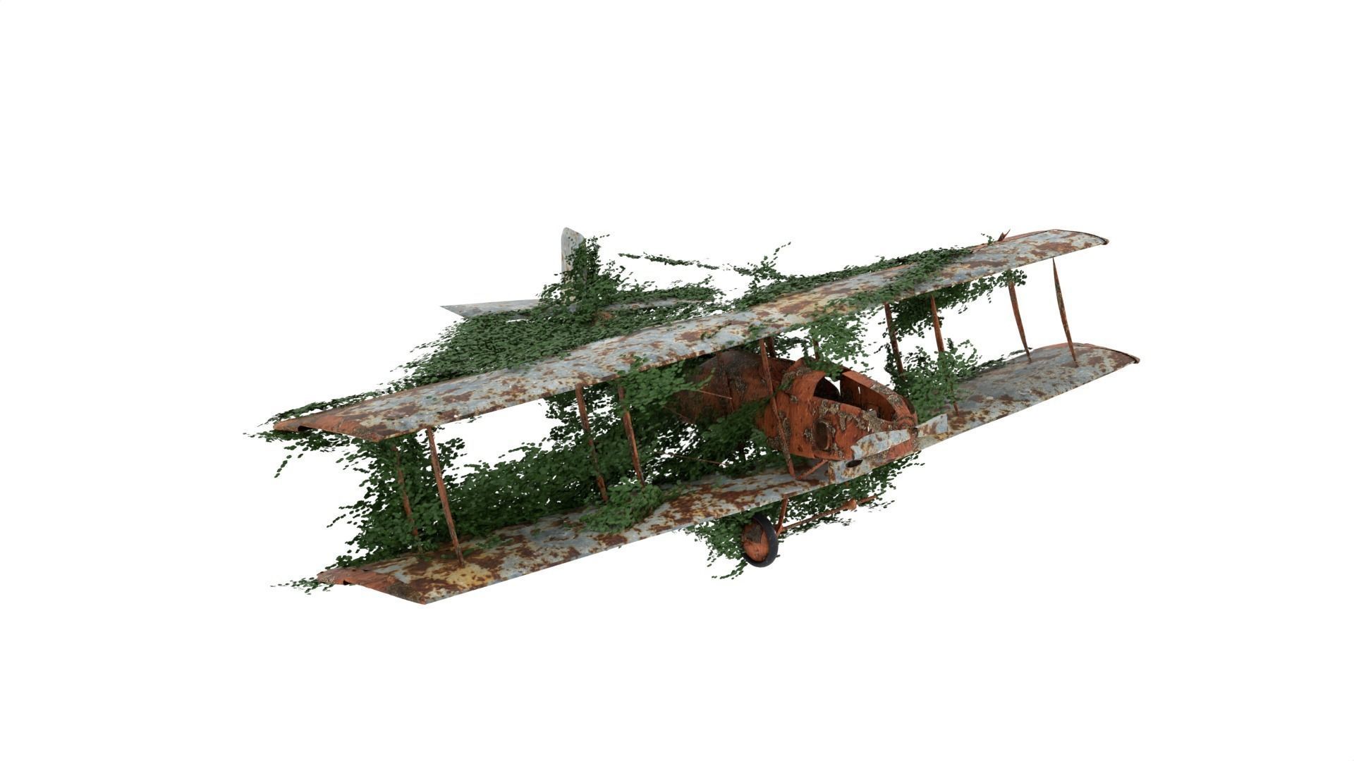 Damaged Rusted Aircraft 3D model_4