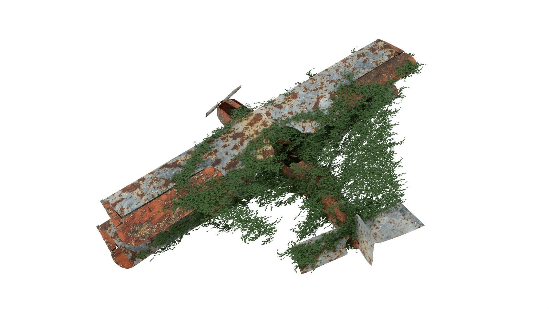 Damaged Rusted Aircraft 3D model_7