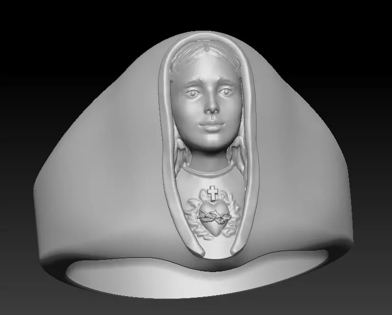 Ring of the virgin of the sacred heart 3D print model