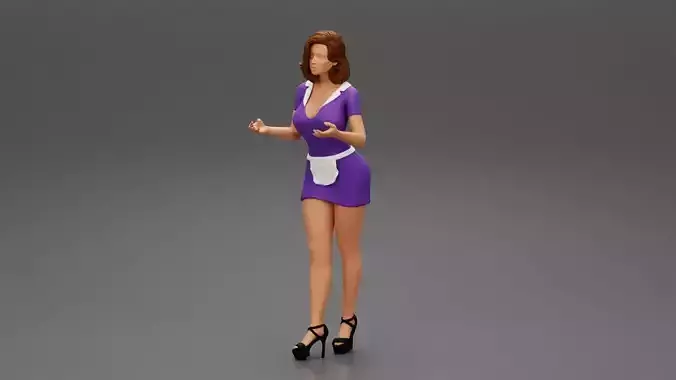 Sexy maid woman in a mini dress