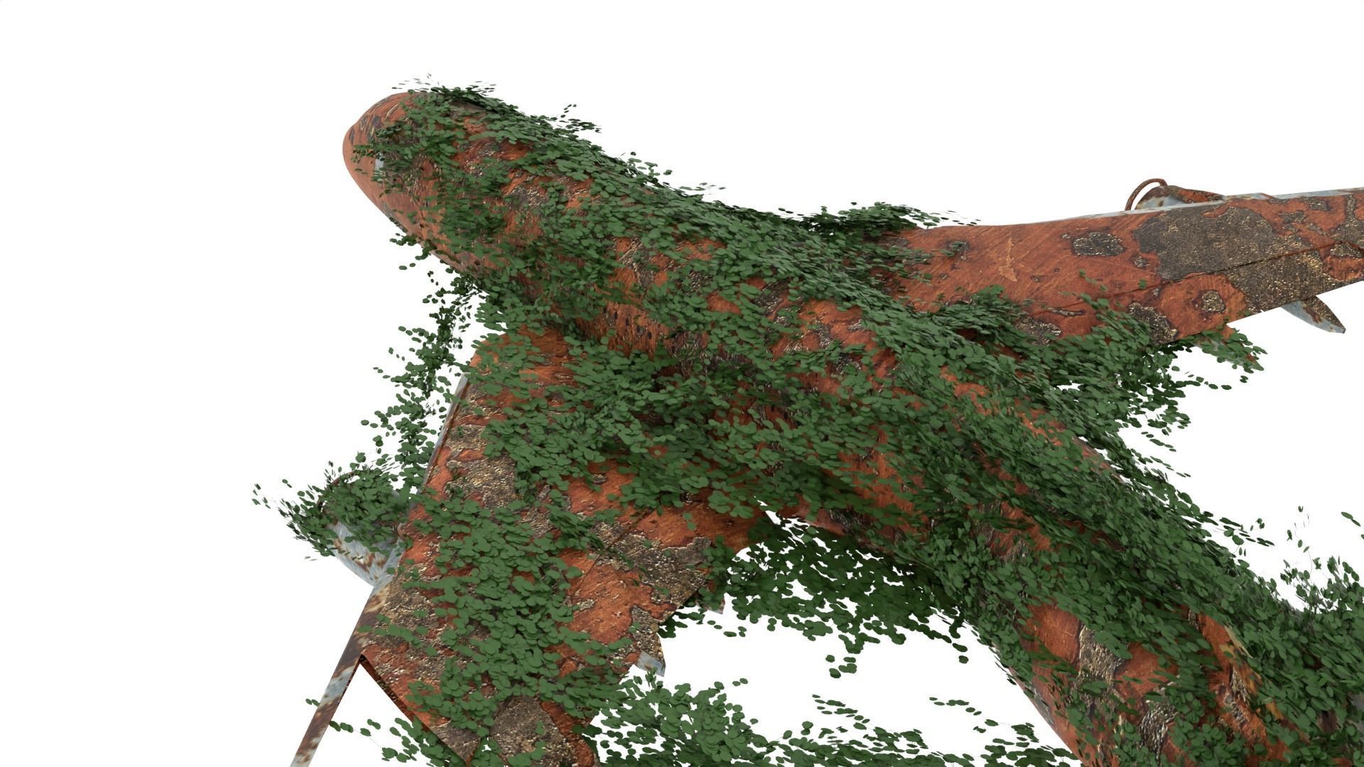 Damaged Rusted Airplane 3D model_7