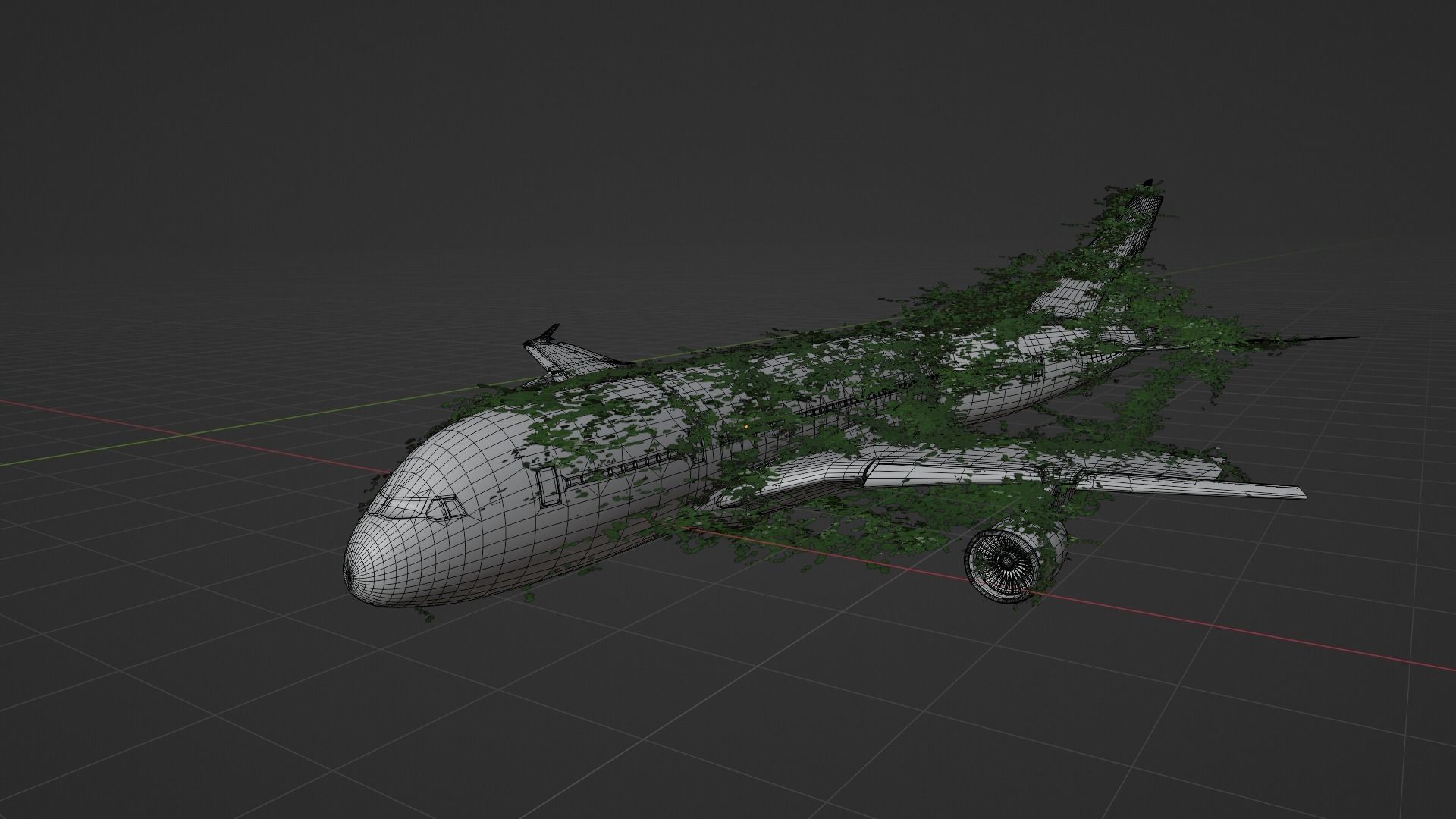 Damaged Rusted Airplane 3D model_8
