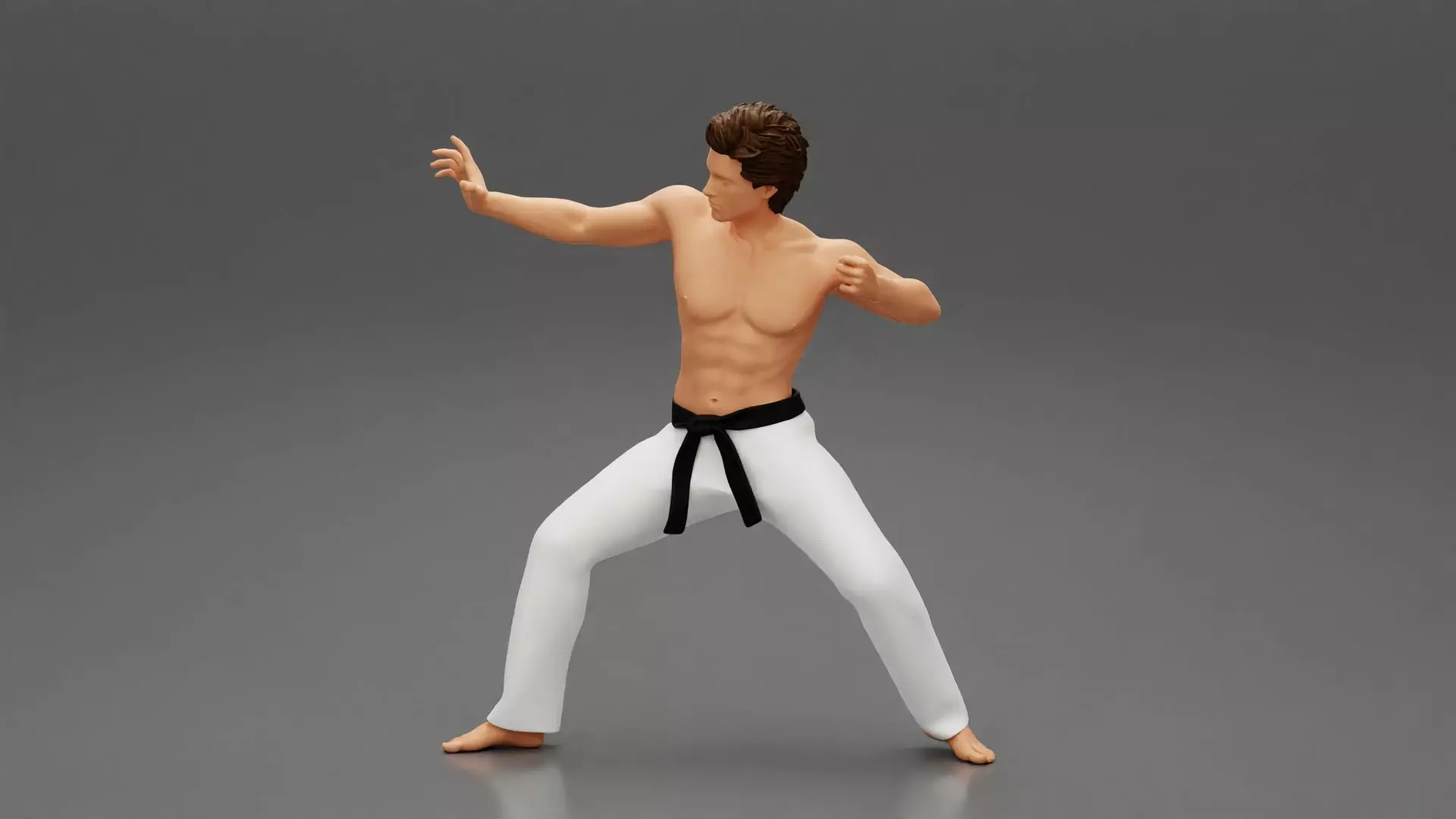 Karate man in a black belt 3D print model_0
