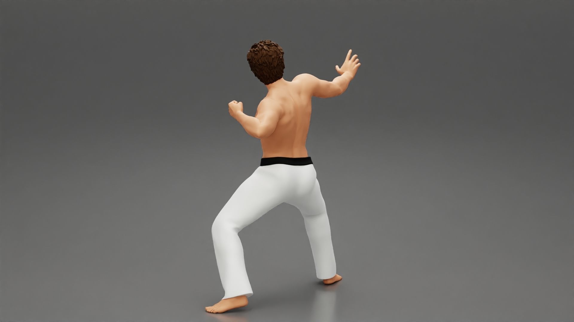 Karate man in a black belt 3D print model_4