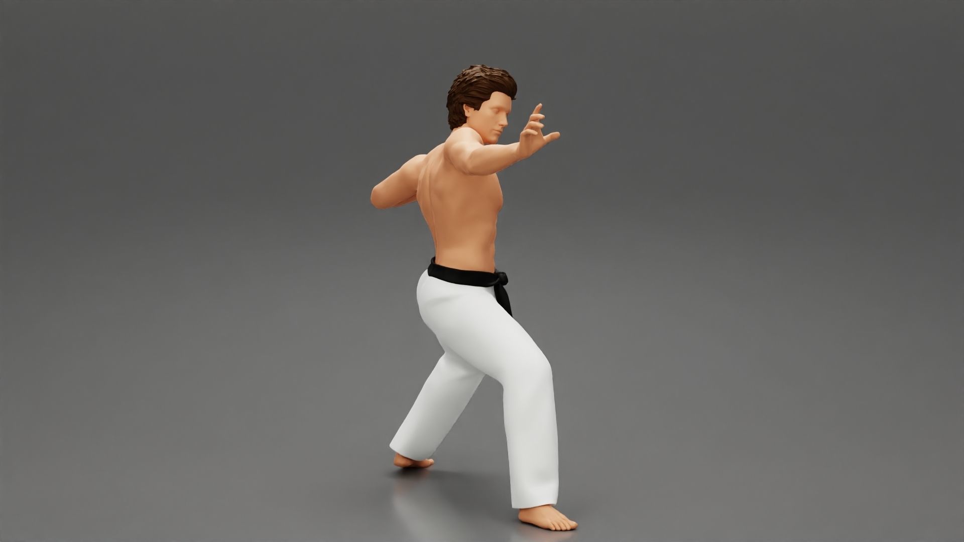 Karate man in a black belt 3D print model_2