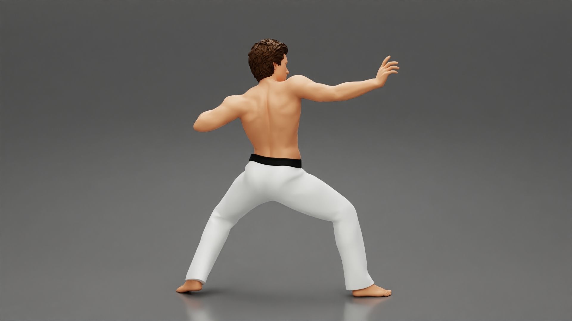 Karate man in a black belt 3D print model_3