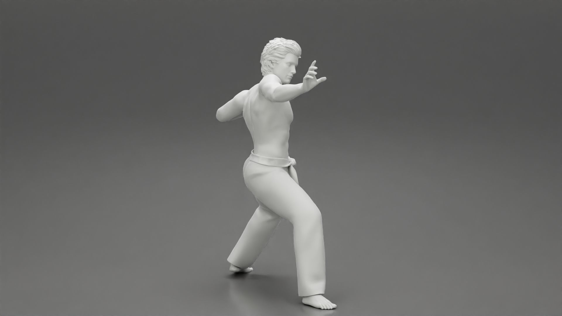 Karate man in a black belt 3D print model_8