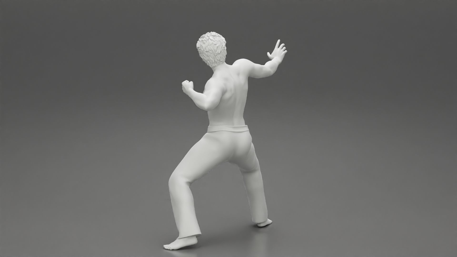 Karate man in a black belt 3D print model_10