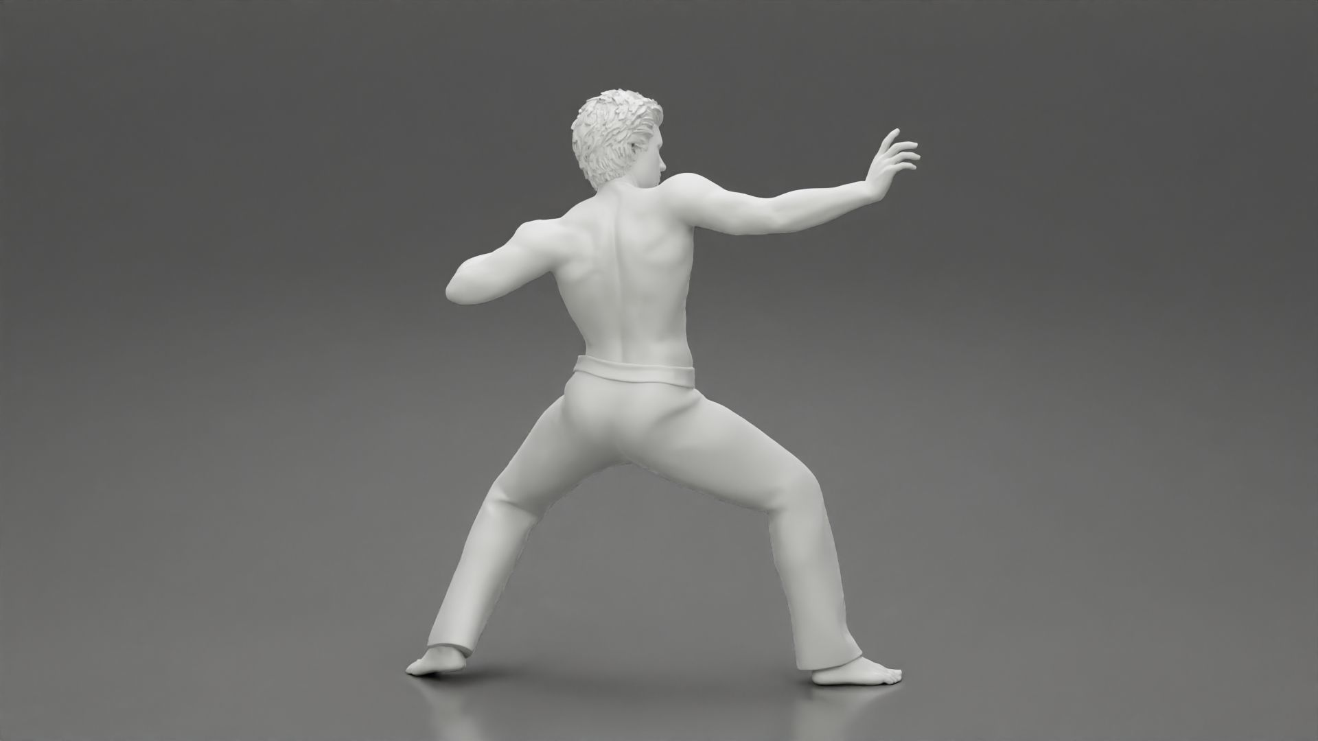 Karate man in a black belt 3D print model_9