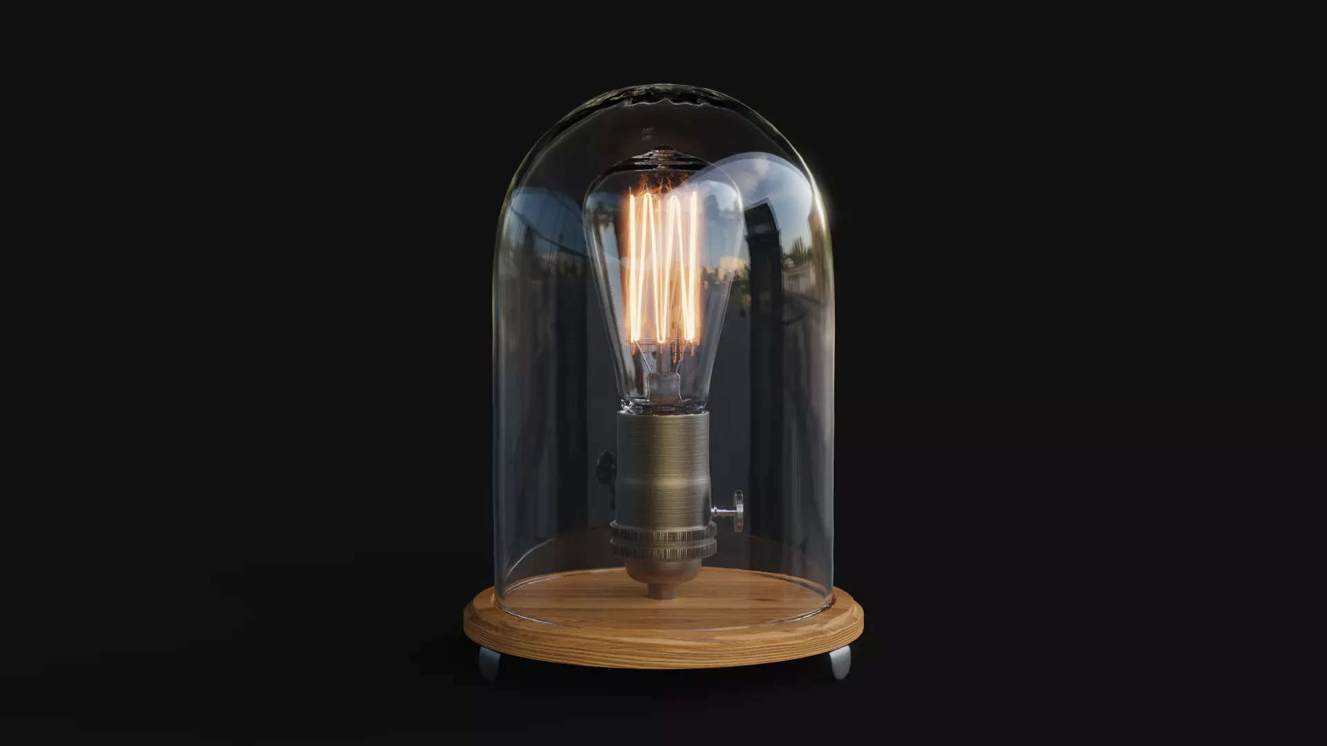 luminaire table lamp with glass dome Free 3D model