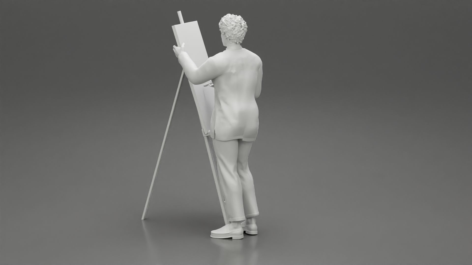 artist painter drawing on canvas 3D print model_9