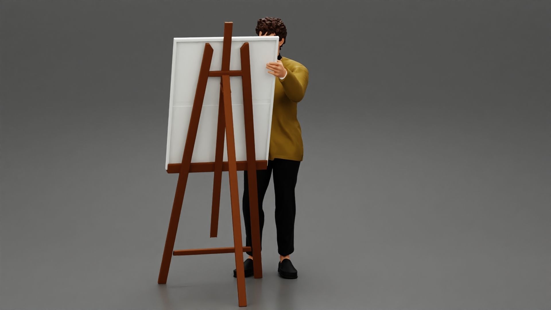 artist painter drawing on canvas 3D print model_5
