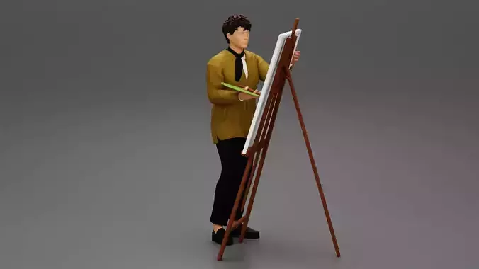 artist painter drawing on canvas