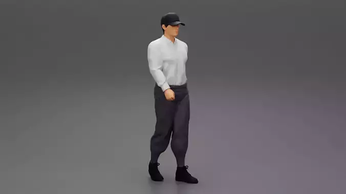 Delivery man walking in street