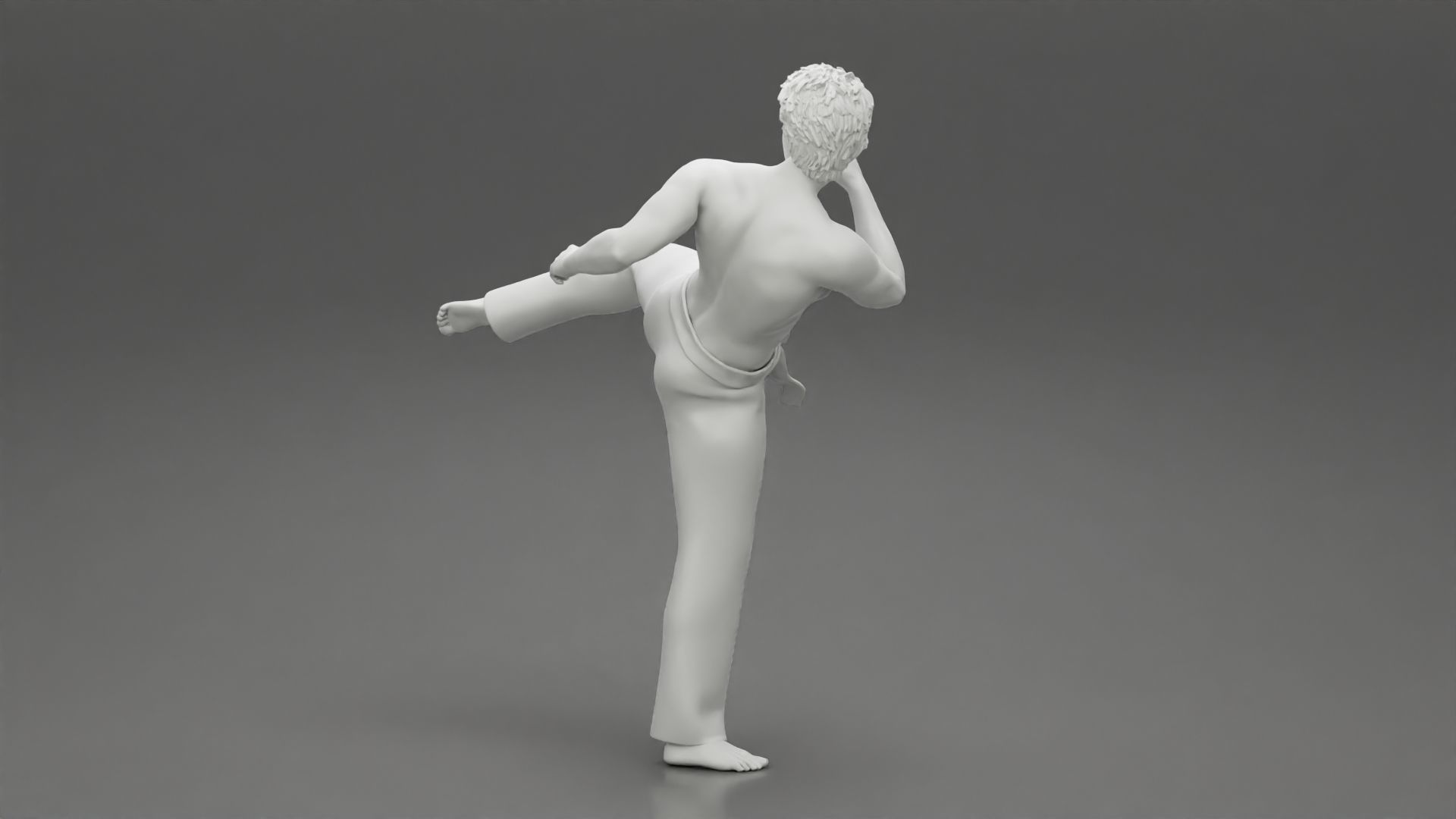 Karate man in a red belt 3D print model_8