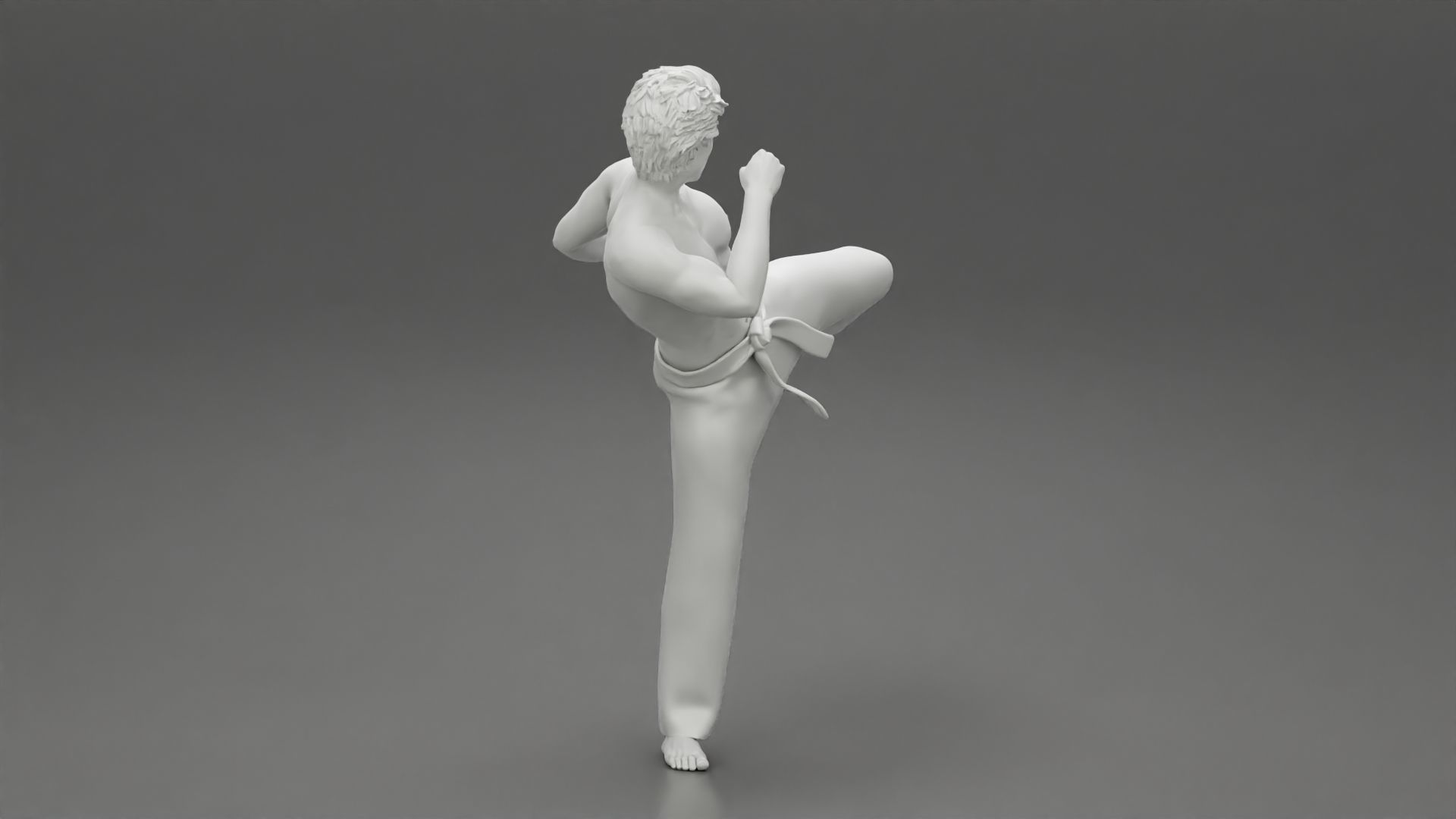 Karate man in a red belt 3D print model_7