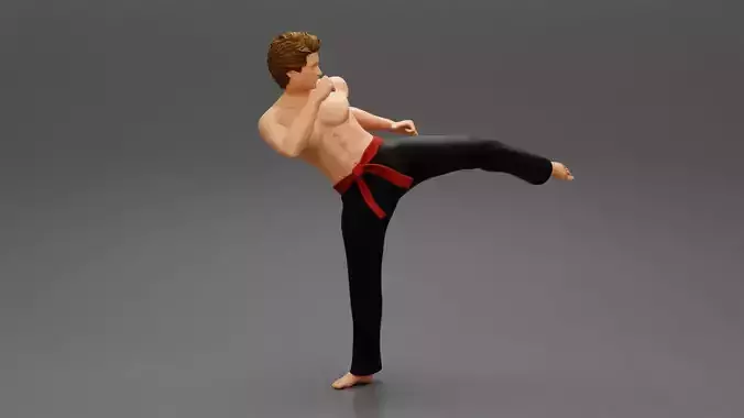 Karate man in a red belt
