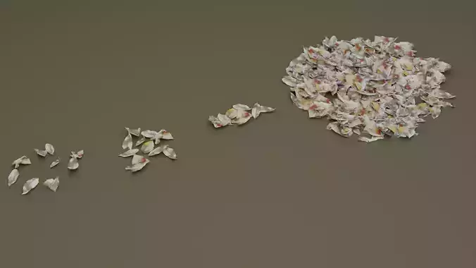 Low Poly Dried Leaves 3D Model