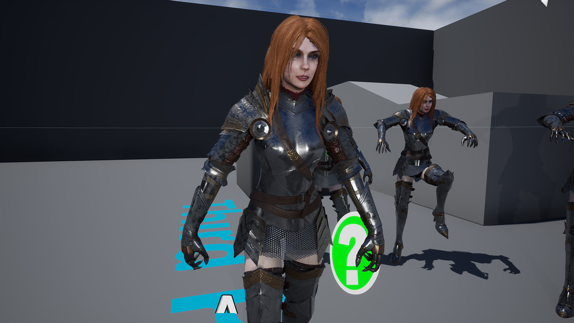 Female Knight Full Plate Gaming Unreal Engine Project Low-poly 3D model_22