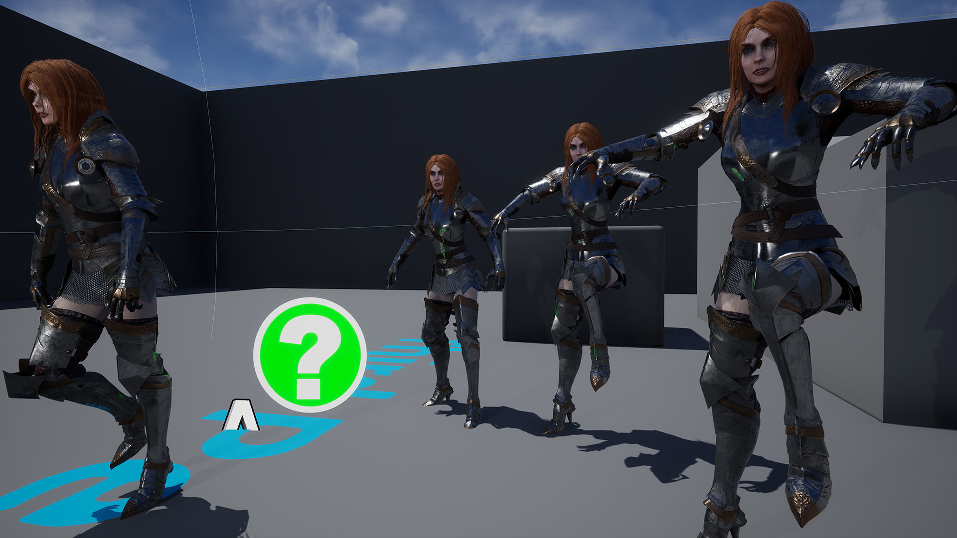 Female Knight Full Plate Gaming Unreal Engine Project Low-poly 3D model_23