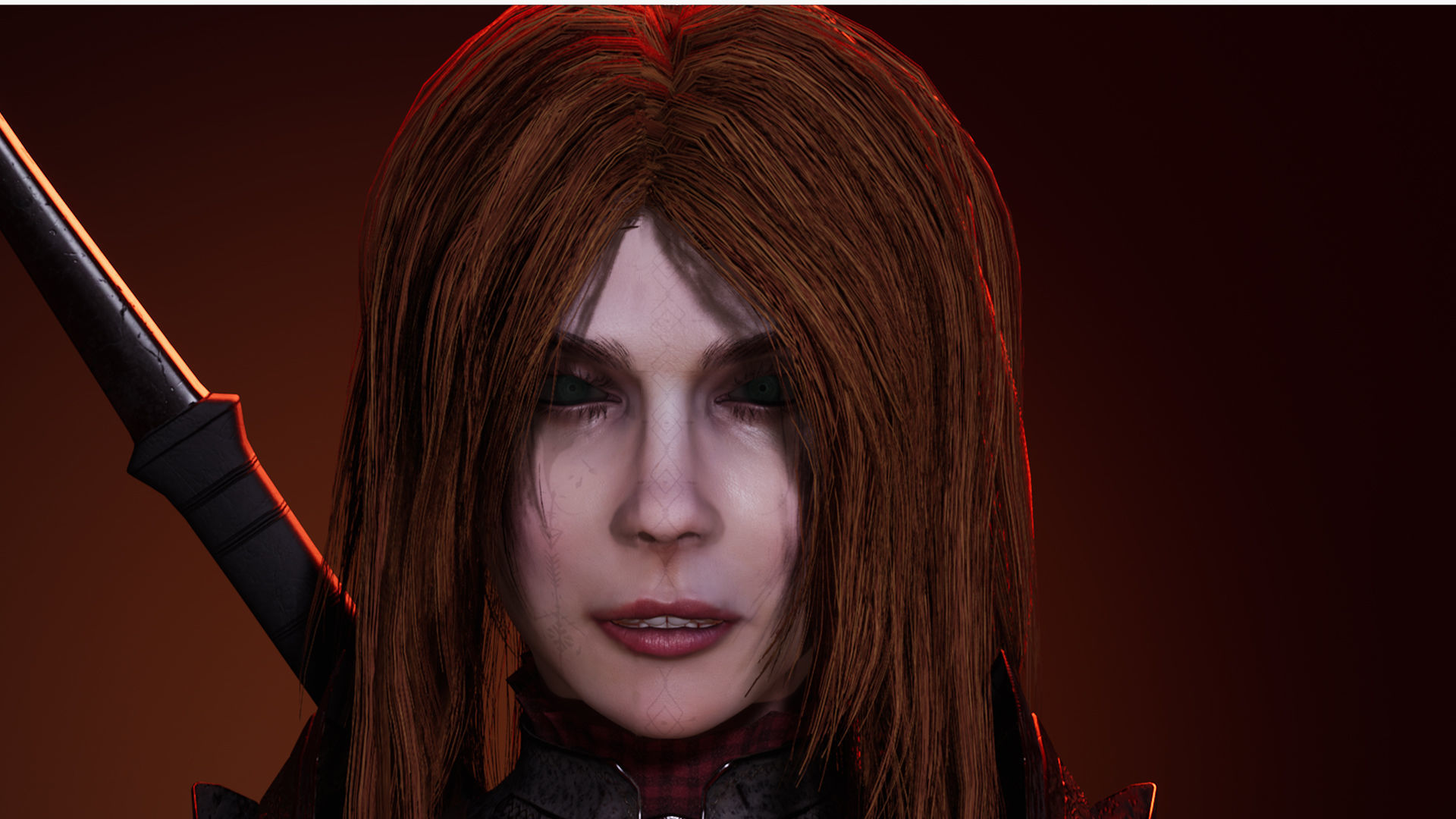 Female Knight Full Plate Gaming Unreal Engine Project Low-poly 3D model_27