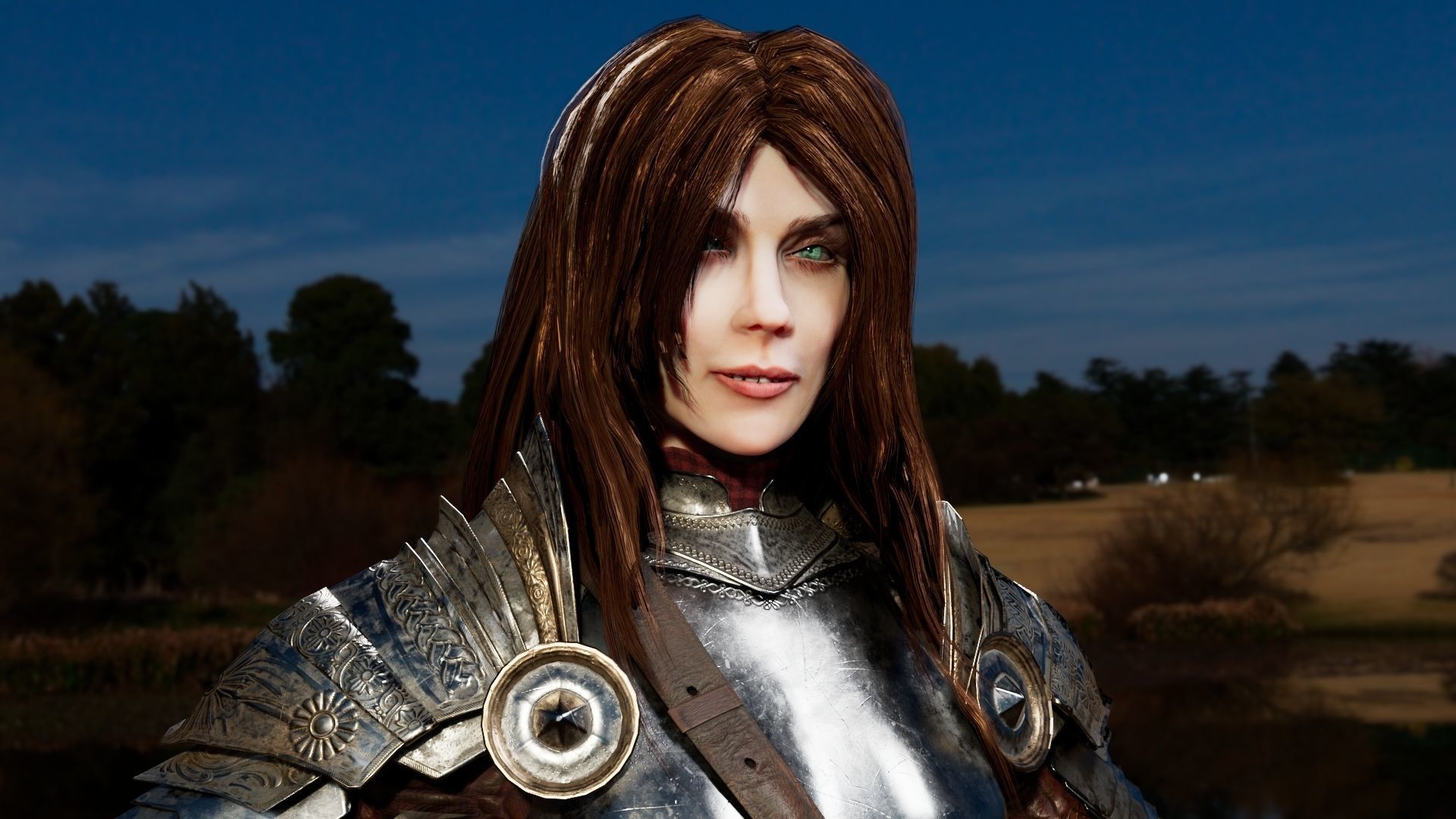 Female Knight Full Plate Gaming Unreal Engine Project Low-poly 3D model_29