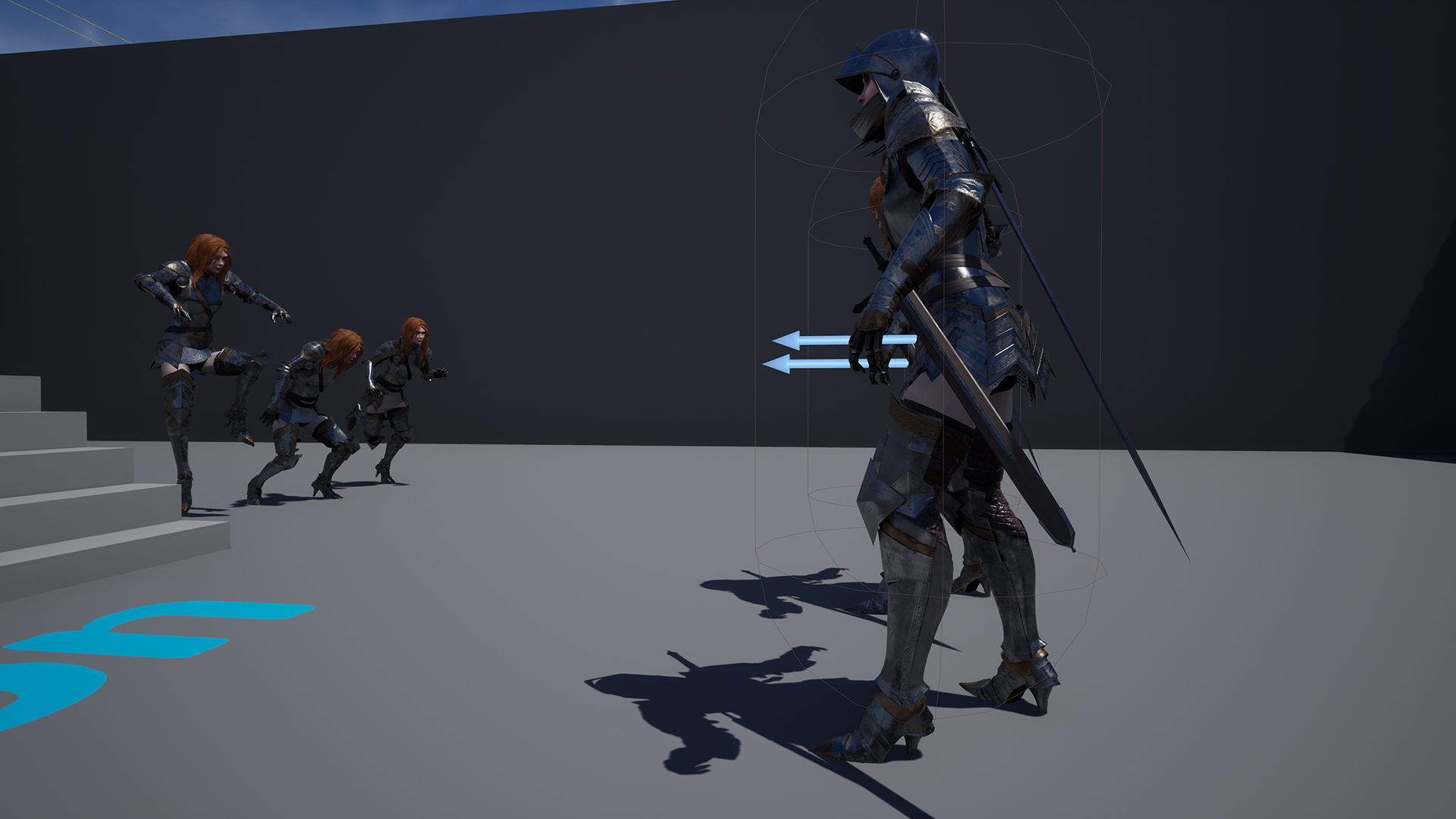 Female Knight Full Plate Gaming Unreal Engine Project Low-poly 3D model_14