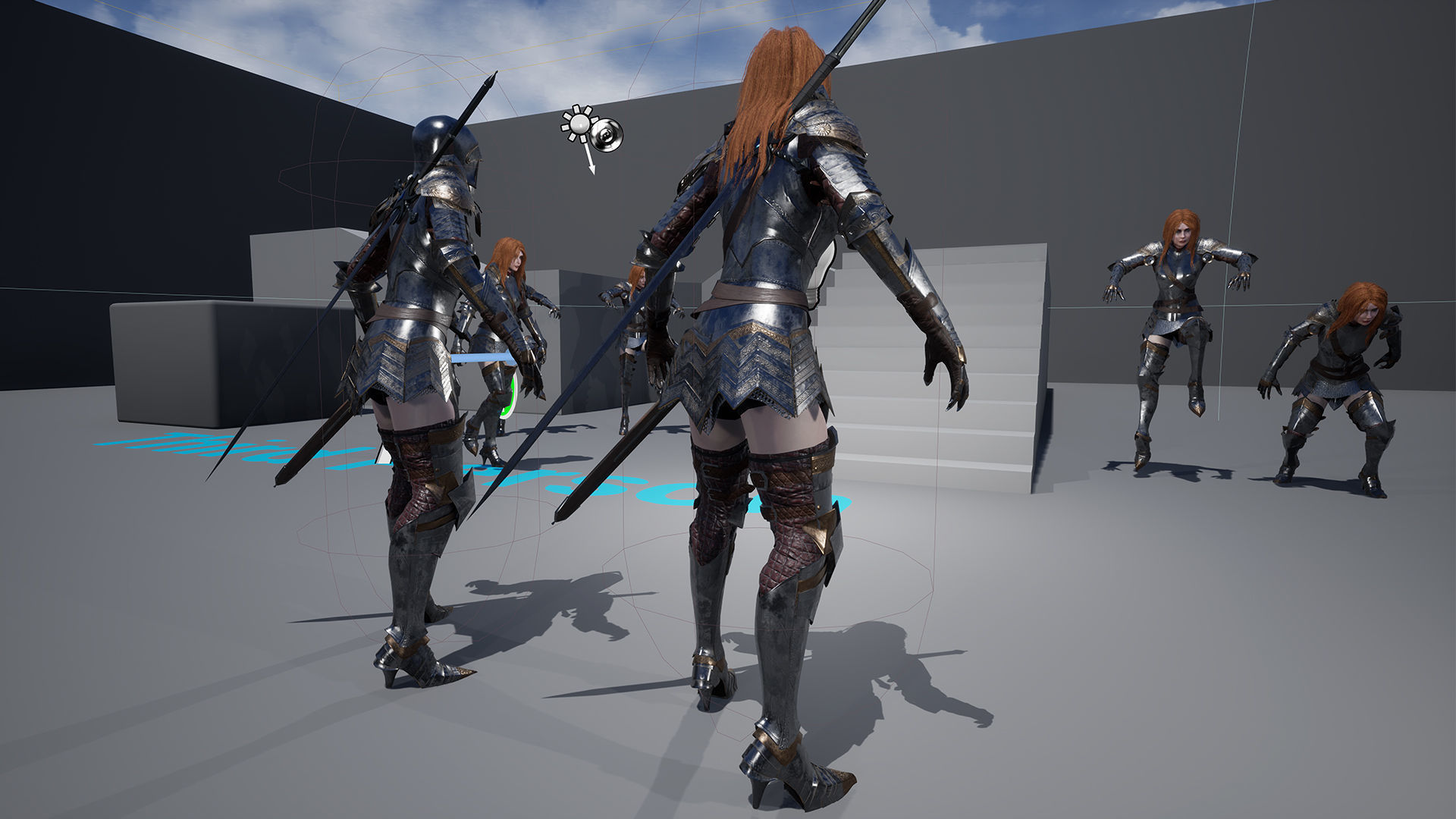 Female Knight Full Plate Gaming Unreal Engine Project Low-poly 3D model_21