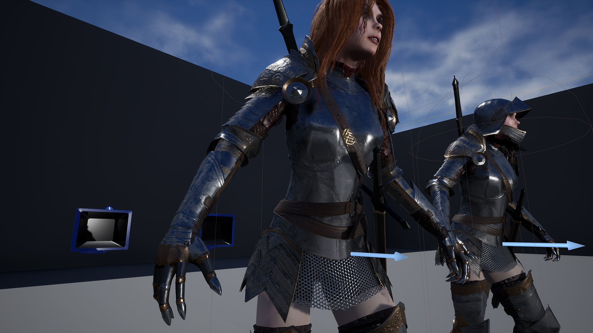 Female Knight Full Plate Gaming Unreal Engine Project Low-poly 3D model_18