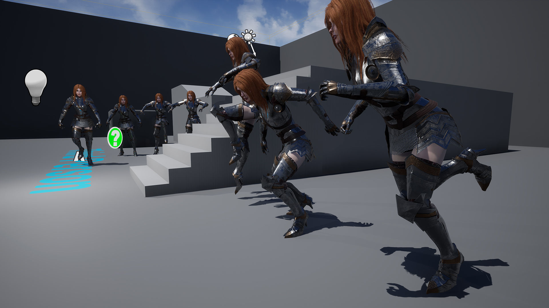Female Knight Full Plate Gaming Unreal Engine Project Low-poly 3D model_24