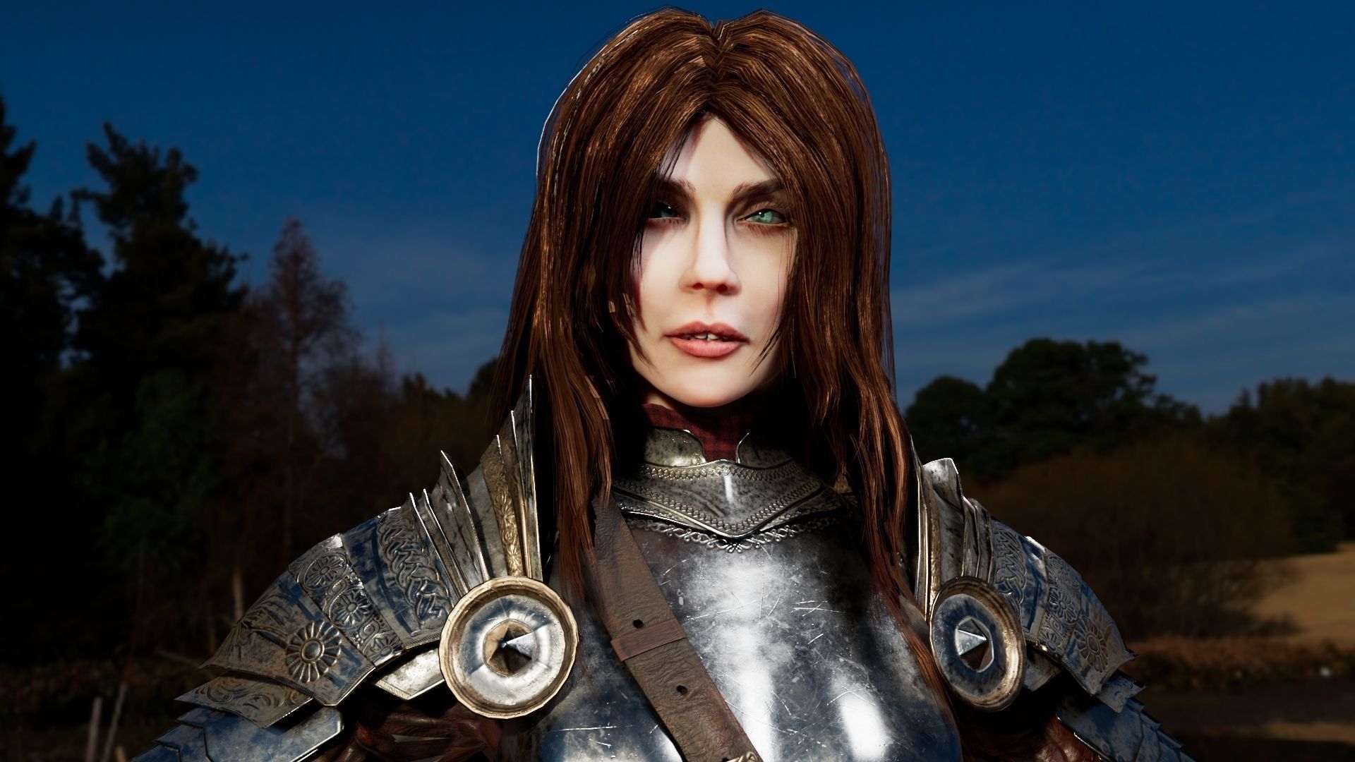 Female Knight Full Plate Gaming Unreal Engine Project Low-poly 3D model_30