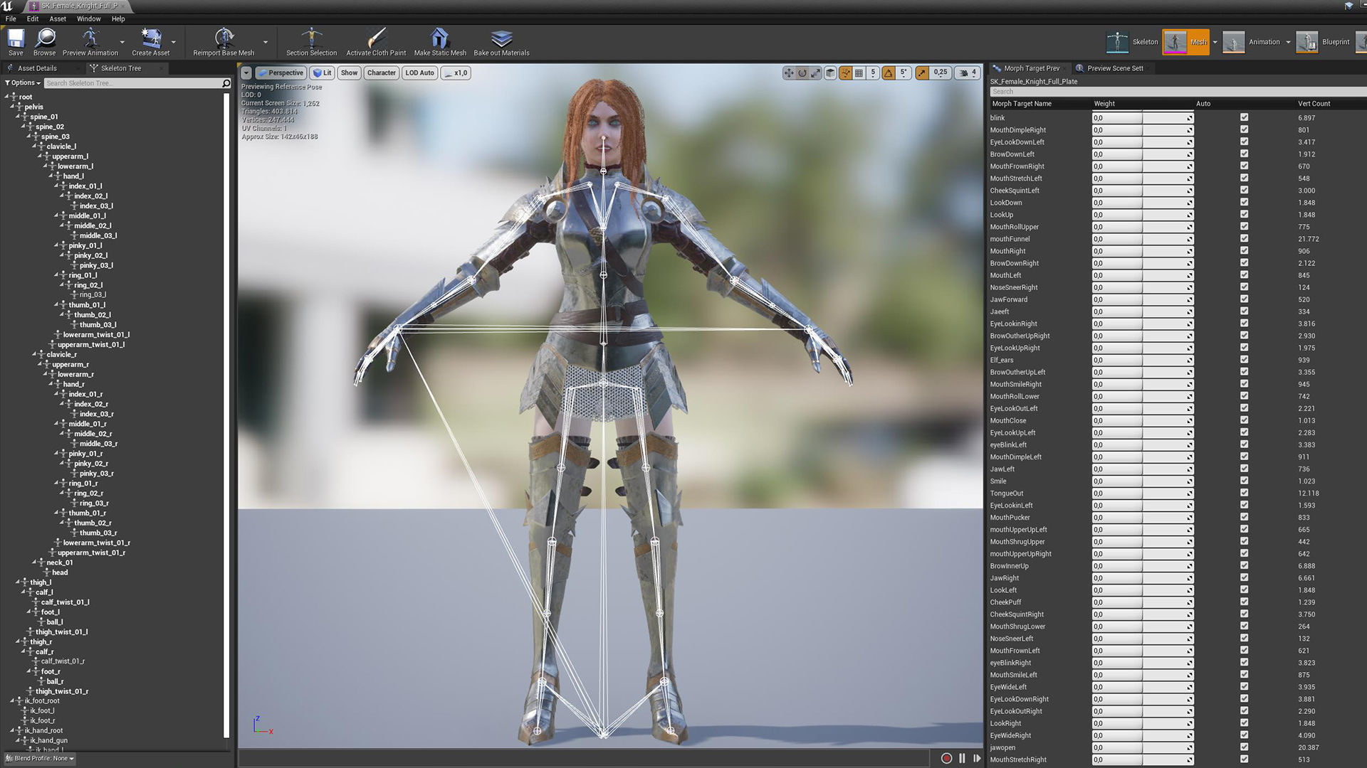 Female Knight Full Plate Gaming Unreal Engine Project Low-poly 3D model_25