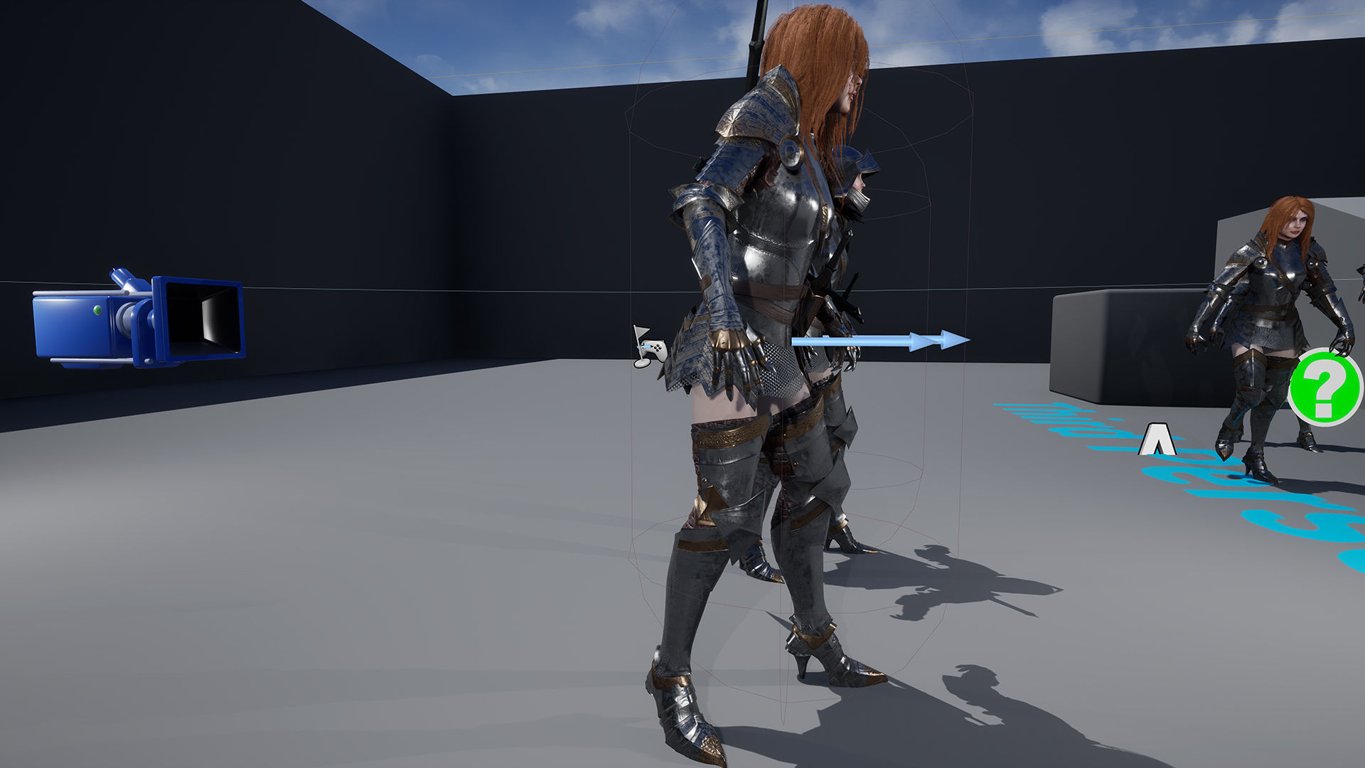 Female Knight Full Plate Gaming Unreal Engine Project Low-poly 3D model_20