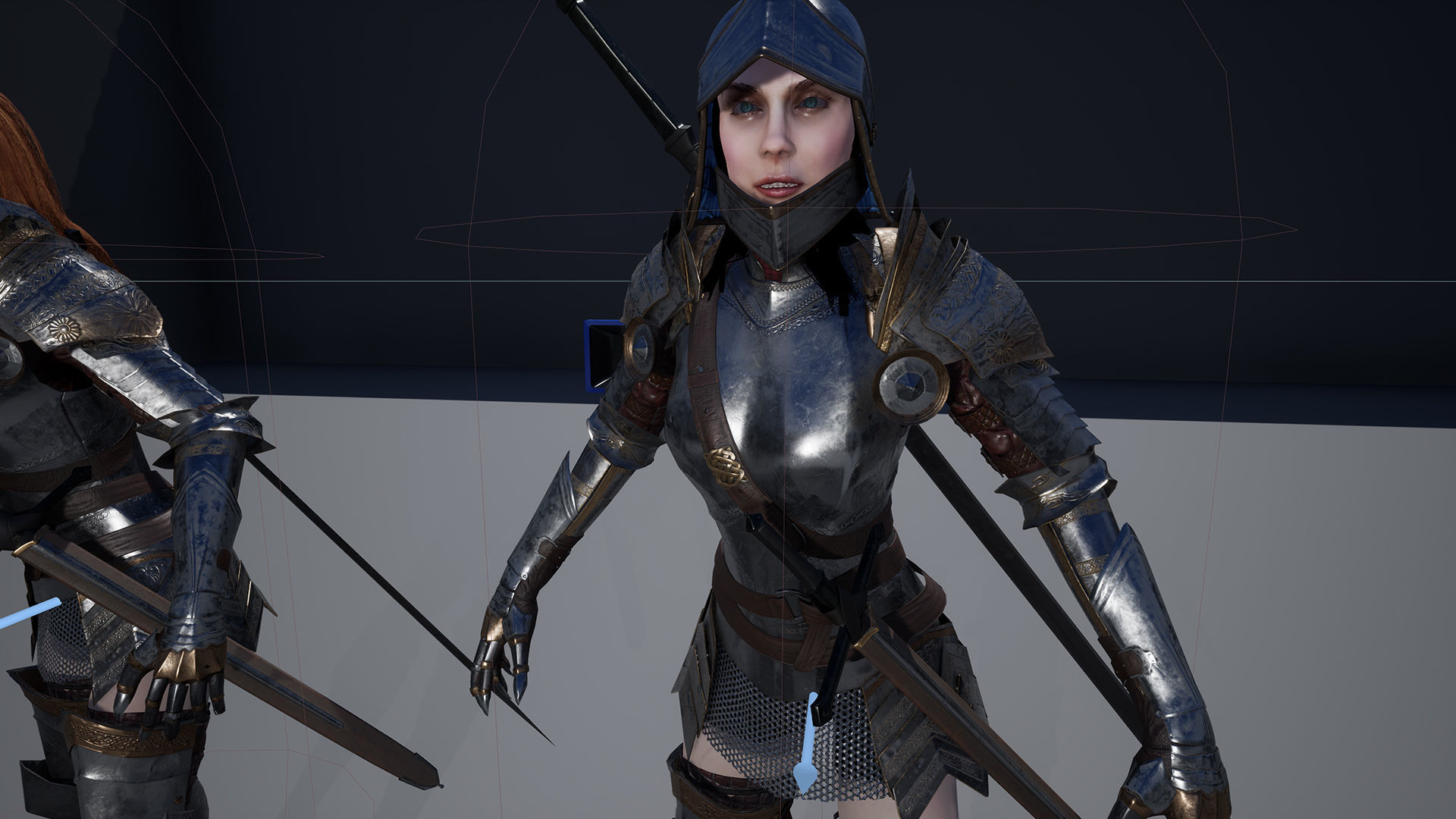 Female Knight Full Plate Gaming Unreal Engine Project Low-poly 3D model_15