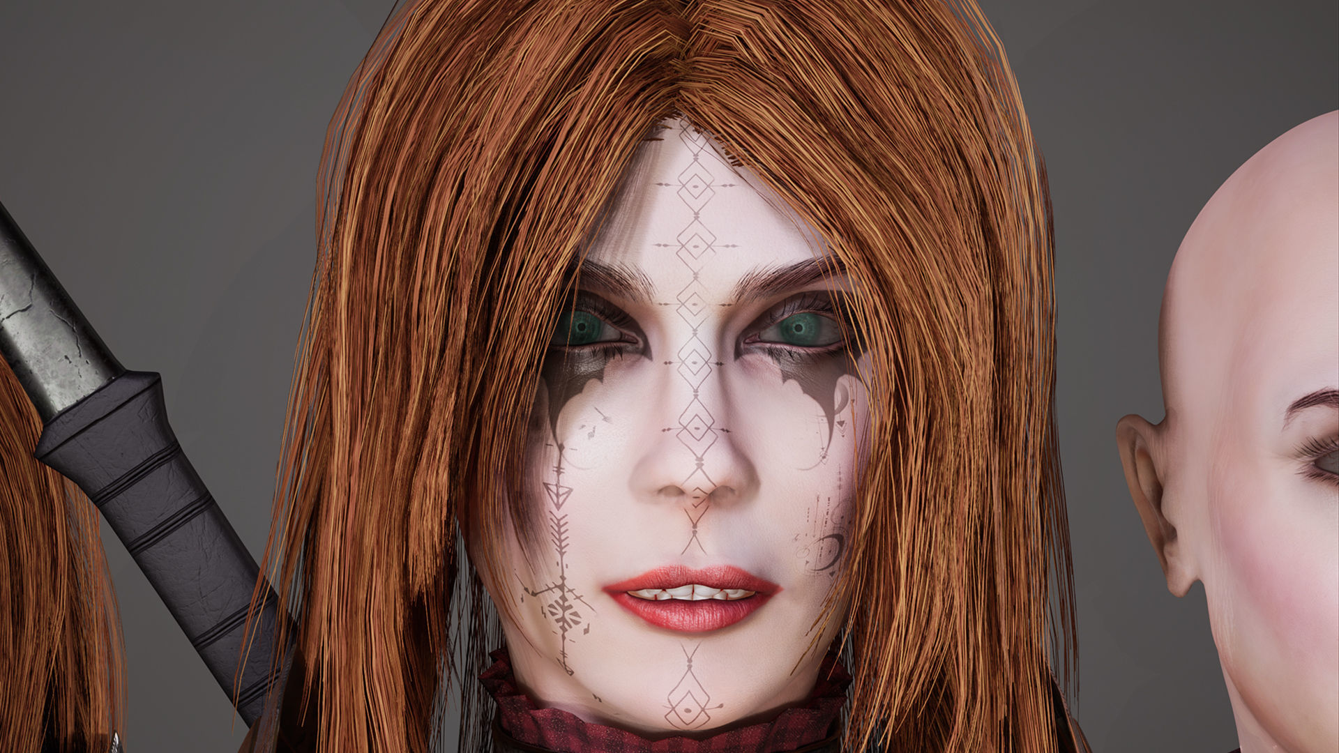 Female Knight Full Plate Gaming Unreal Engine Project Low-poly 3D model_28