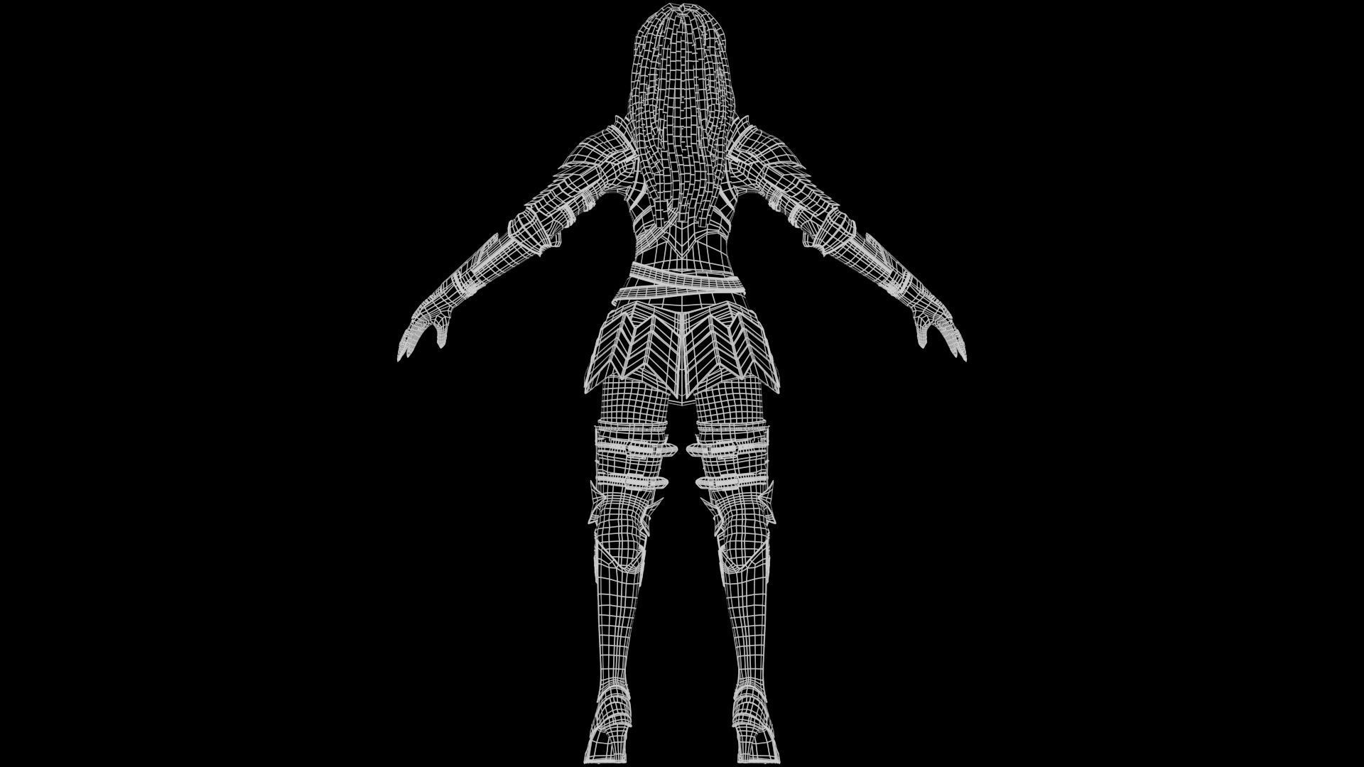 Female Knight Full Plate Gaming Unreal Engine Project Low-poly 3D model_33
