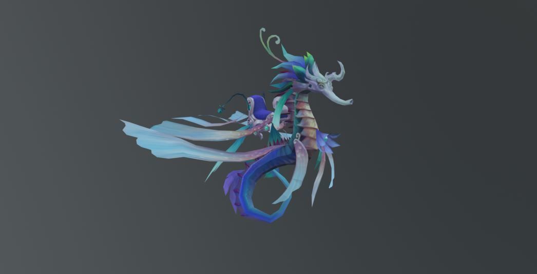 Sea Horse Fantasy Monster Low-poly 3D model_3